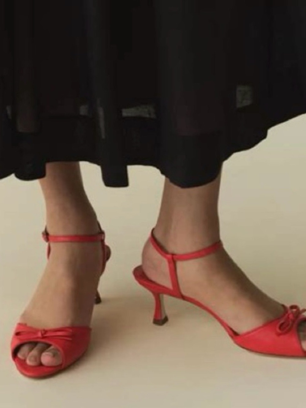DÔEN red Arianna peep toe shoes size 39 1/2